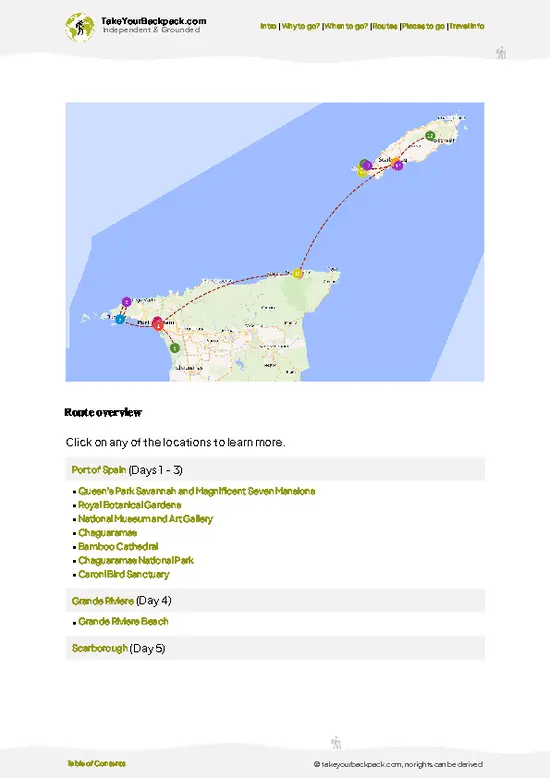 example page 4 from our offline Travel Guide for Trinidad and Tobago